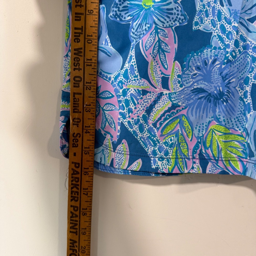 Lilly Pulitzer Womens Run Around Luxletic Skort Medium Blue Floral 005937 UPF 50 - Picture 2 of 8